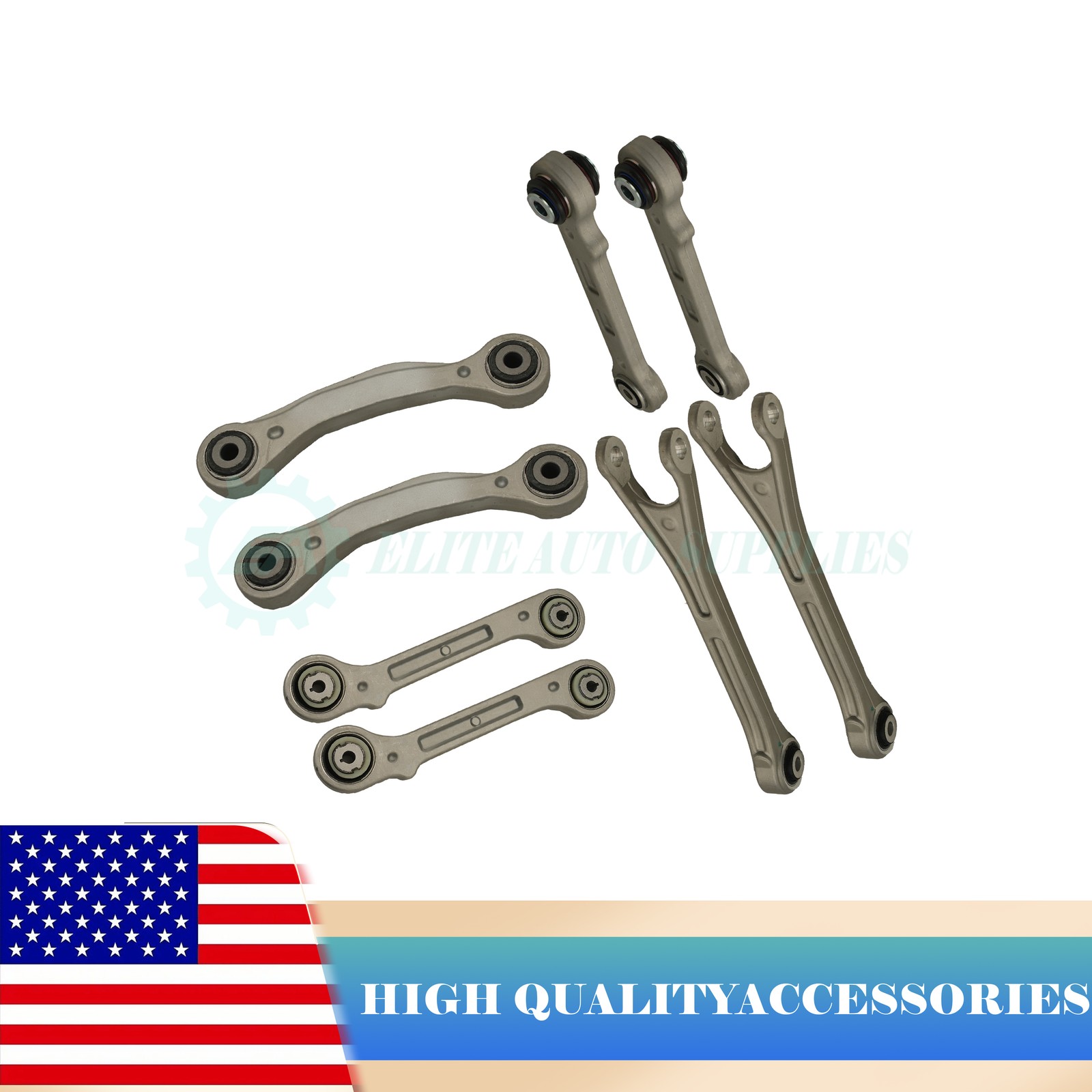 NEW 8PCS Rear Suspension Control Arm Kit Fits 2017+ Maserati Levante