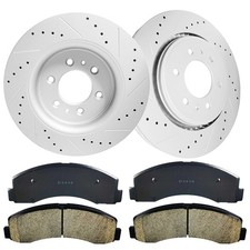 Front Drilled Rotors Brake Pads For 2010-2021 Lincoln Navigator Ford Expedition Front Drilled Rotors Brake Pads For 2010-2021 Lincoln Navigator Ford Expedition