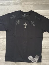 Chrome Hearts Styled Shirt , Metal Cross Design Black Tee.Sizes :1s ,2m ,1L ,2xl