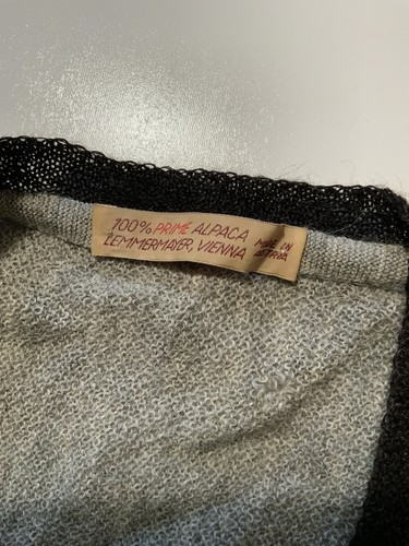 Vintage 50s 60s Lemmermayer Prime Alpaca Fuzzy Knit Gray V Neck Pullover Sweater - Picture 3 of 17