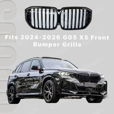 For BMW X5 G05 LCI 2024-2025 Gloss Black M Performance Style Front Bumper Grille
