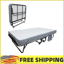 75" x 31"/38"/45" Portable Rollaway Folding Bed W/Mattress Frame for Adults