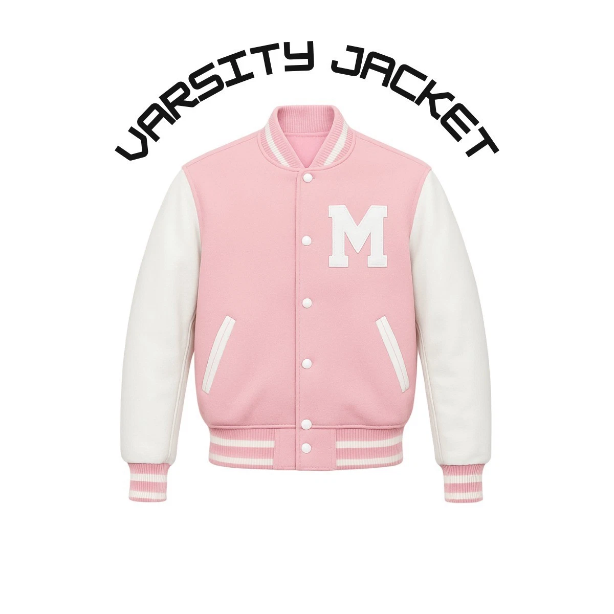 Men’s Wool Varsity Jacket Leather Sleeves College Letterman Bomber Baseball