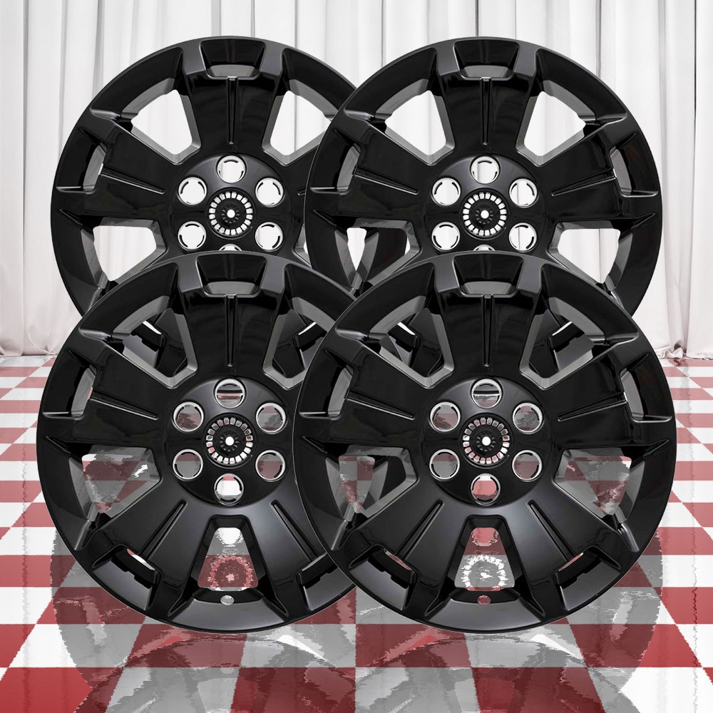 Set of 4 Gloss Black 5 Spoke 17" Wheel Skins for 2015-2021 Chevy Colorado LT