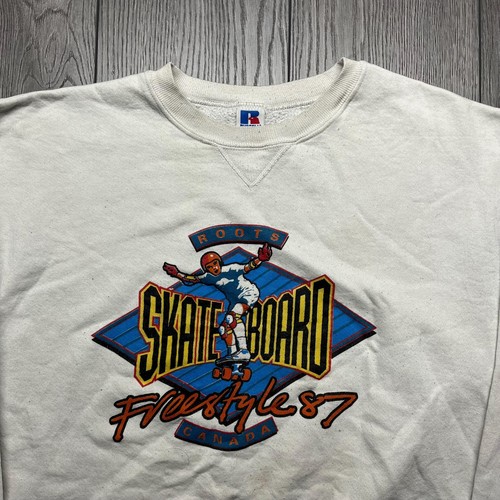Vintage Roots Skateboard Free Style 1987 Russell Athletics Sweatshirt Medium - Picture 2 of 9