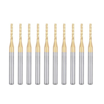 10PACK 1.5mm Titanium Coat Carbide End Mill Engraving Milling Cutter 1/8'' Shank