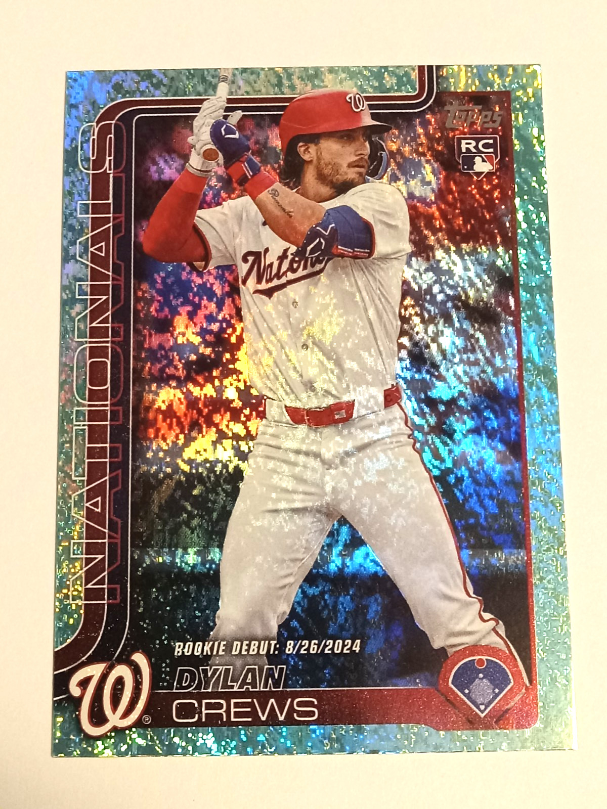 2025 Topps Update Aqua Rainbow Foil #US223 Dylan Crews RC Debut