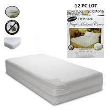 12 Lot Twin Size Bed Mattress Covers Zipper Plastic Waterproof Bed Bug Protector