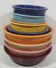 Lot of 9 VTG FIESTAWare ROUND CEREAL BOWLS MIXED COLORS~ 7"- 5.5" - 4.75"
