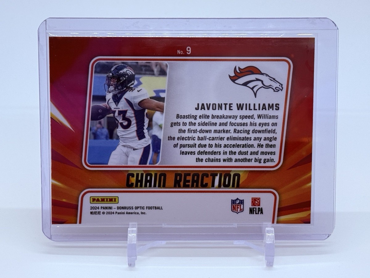 2024 Panini Donruss Optic Javonte Williams Chain Reaction #9