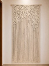 Large Leaf Macrame Wall Hanging, Boho Wall Decor, Handmade Macrame Curtain