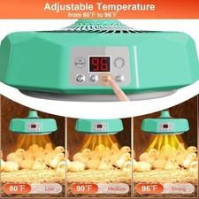 Chicken Coop Heater Chicken Brooder Lamp Warmer with Remote Poultry Heating Fan