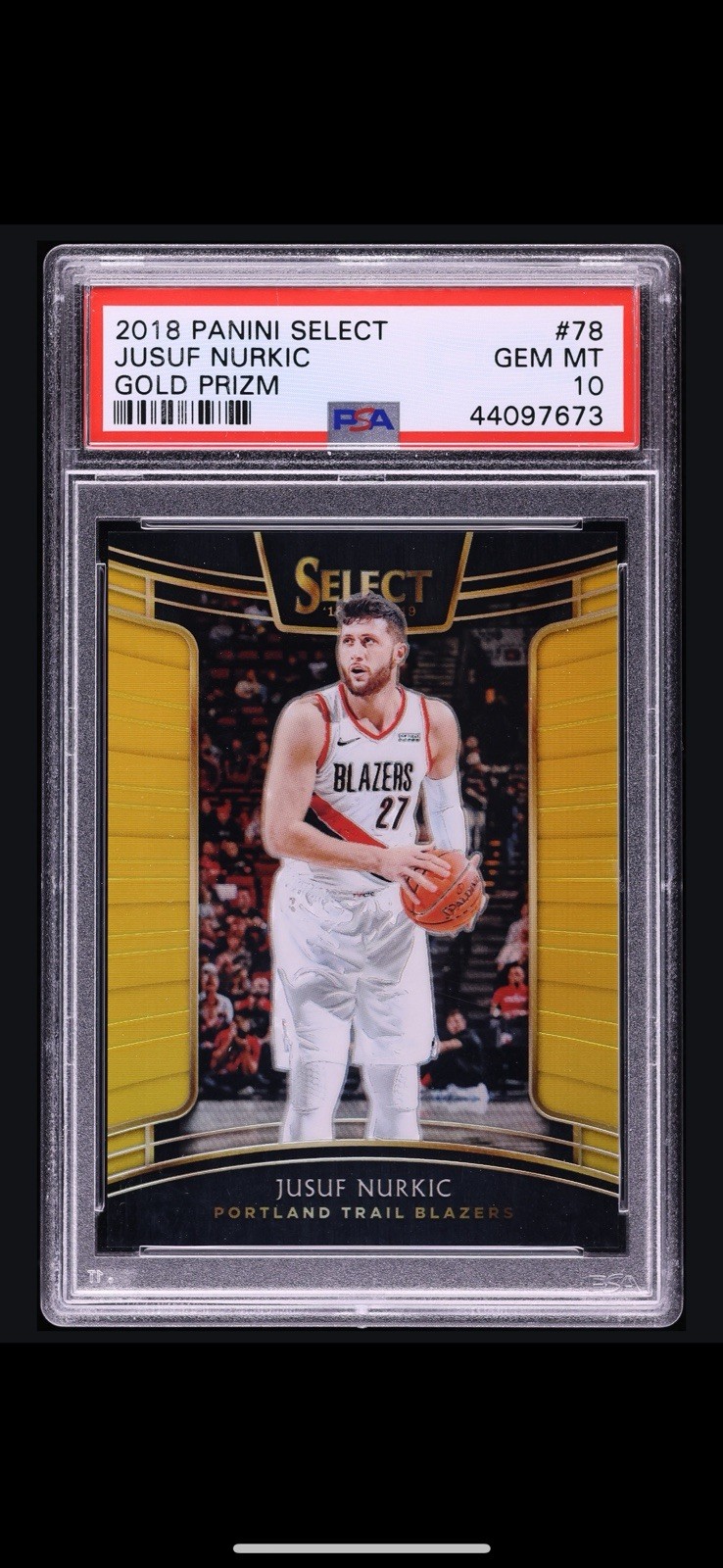 2018-19 Panini Select - Concourse Jusuf Nurkic Prizm Gold /10 PSA 10