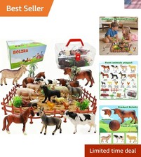 Realistic Farm Animal Toys Set: 53 PCS Figurines for Creative Play  Education