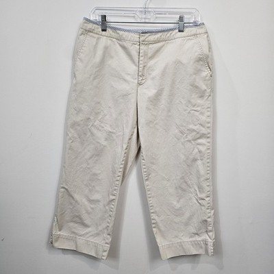 Preppy Khaki Capri Pants Womens 10 Cotton Casual Cropped Ankle Golf Classic