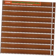 LAVEVE Landscape Edging Pre-Rusted Galvanized Steel, 40"L x 8"H x 10 Pack Rusty