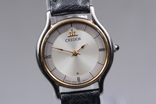 18K Gold Near MINT SEIKO Credor 8420-0150 23mm Silver Dial Quartz Womens Watch