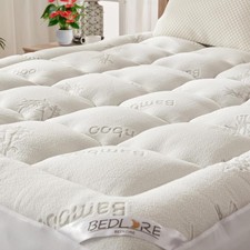 King Mattress Topper Viscose Derived from Bamboo, Thick Pillow Top Mattress Pad