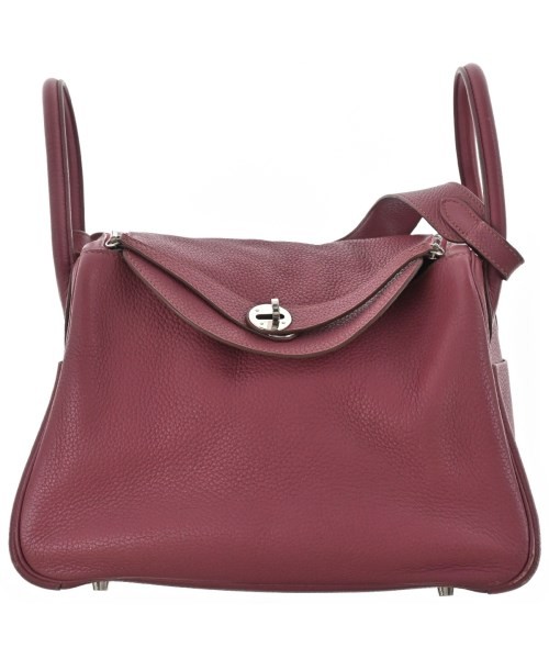 HERMES Lindy 30 Shoulder Bags Taurillon Clemence Dark Red Ruby 2200555287026