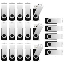 20 Pack 2GB USB Flash Drives Bulk Swivel Memory Stick