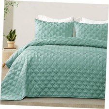 King Quilt Set, 3 Pieces Lightweight Quilts King Size with Geometric Ellipse