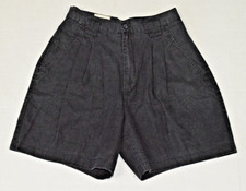 Vintage Shorts Separate Issue Size 7/8 90s Black Cotton Ramie Blend Made UAE