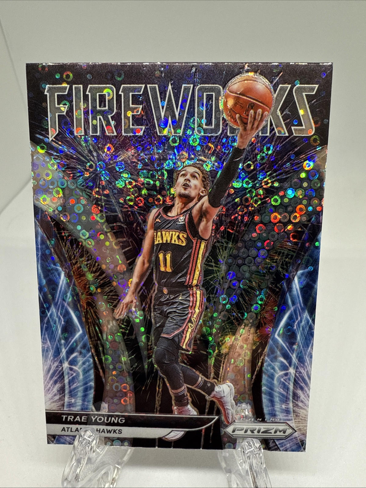 2021-22 Panini Prizm Fireworks Fast Break Prizm Trae Young #25