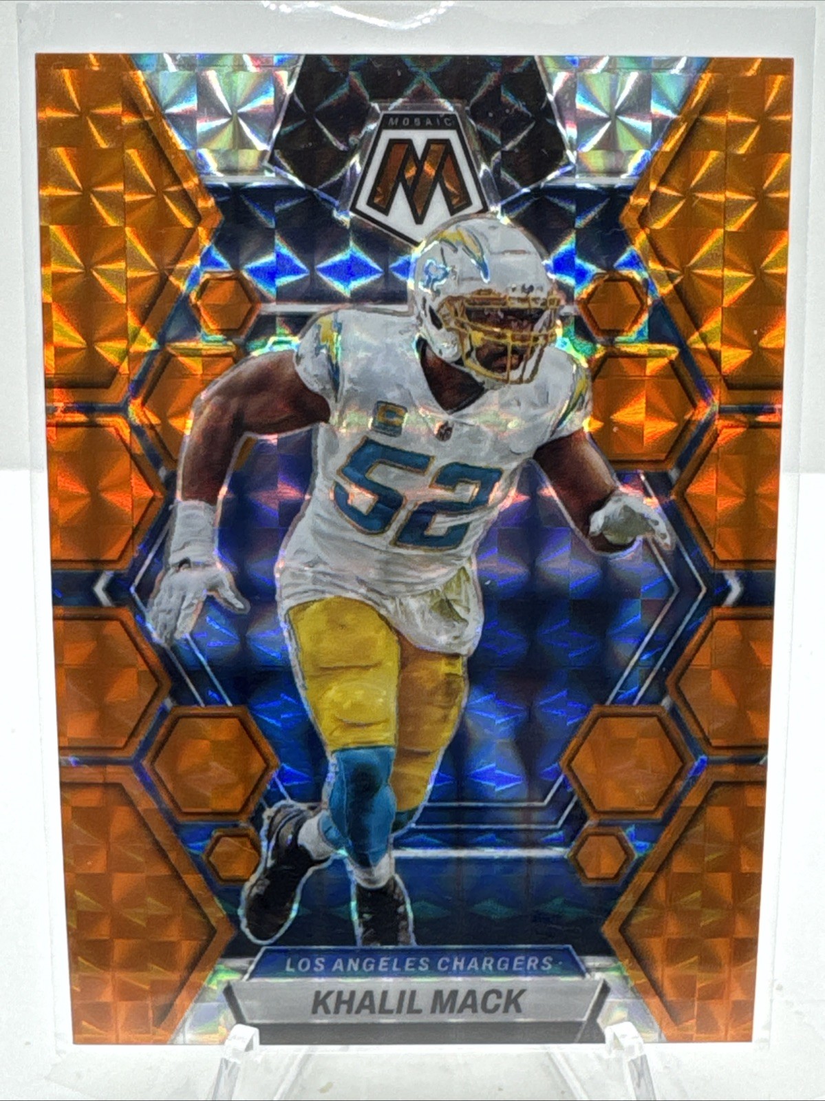 2023 Panini Mosaic - Khalil Mack #132 Orange Mosaic Prizm /199 CHARGERS