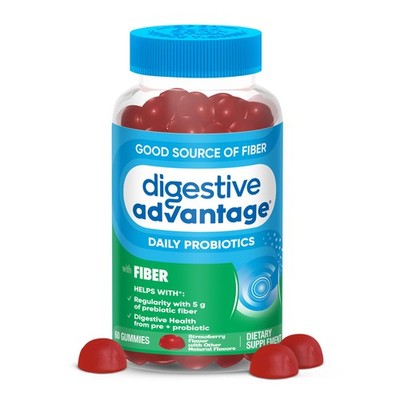 Prebiotic Fiber Gummies, 5g Fiber + 1 Billion CFU Probiotic, Strawberry Flavor
