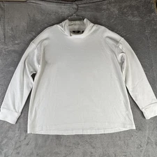 Lands' End Pullover Womens 2XL White Waffle Knit Long Sleeve Mock Neck Shirt