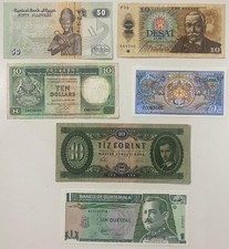 Lotto banconote mondiali-World-stati e annate varie-circolate/FDS da collezione