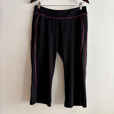 New Balance Capri Athletic Leggings Women's Size Medium Black with Pink