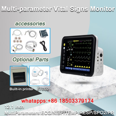 12-inch Portable Multi-parameter Vital Signs Monitor ECG NIBP TEMP SPO2 PR RESP