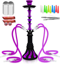 22" Hookah Set with Everything,Premium Hookah Shisha Set,Up to 4 Persons Hookah