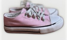 Westtop Girls Pink White Canvas Lace-Up Low Top Sneakers Size 12