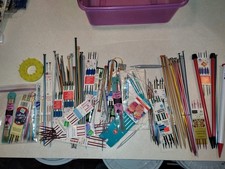 HUGE Lot of Knitting Needles  Supplies - Great Shape - New  Used - Resale Op 