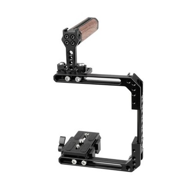 Adjustable DSLR Cage Quick Release Grip Aluminum Frame for Shoots Angled
