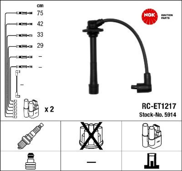 NGK 5914 ZüNdleitungssatz ZüNdkabelsatz ZüNdkabel FüR Toyota-image