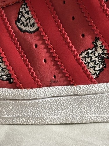 Adidas X Granja Cuero Rojo Superstar Piña Bordada Tenis Mujer Talla 7 - Imagen 7 de 11