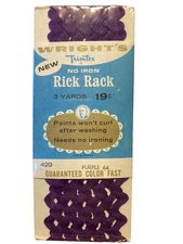 Wright’s Trimtex No Iron Rick Rack,3 Yds,Sealed Pkg,Purple 64,PET RESCUE