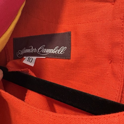 Vintage 90s Alexander Campbell Linen Colorblock Retro Blazer Jacket And Top BOLD - Picture 5 of 12