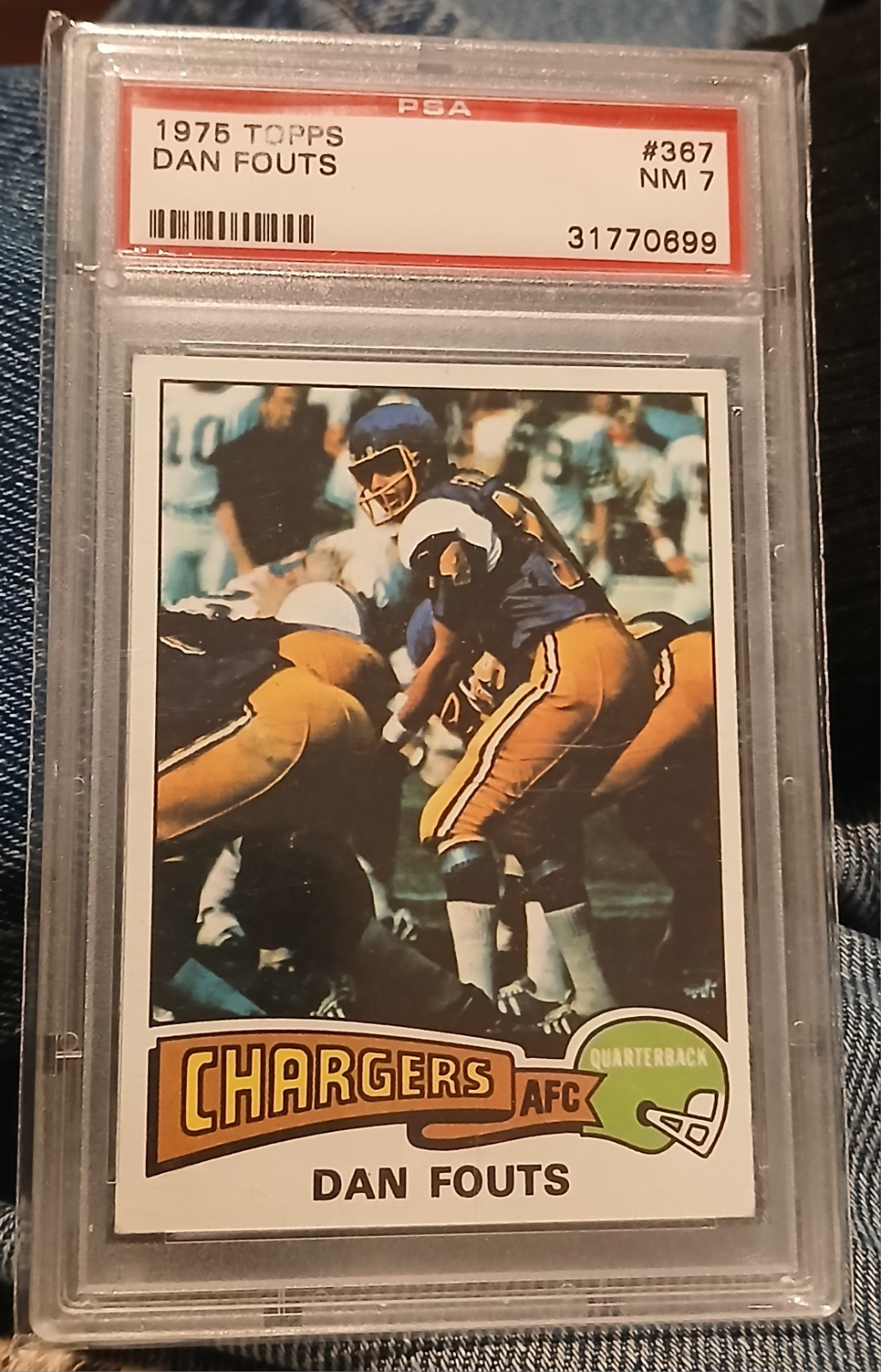 1975 TOPPS DAN FOUTS #367 CHARGERS HOF ROOKIE PSA 7