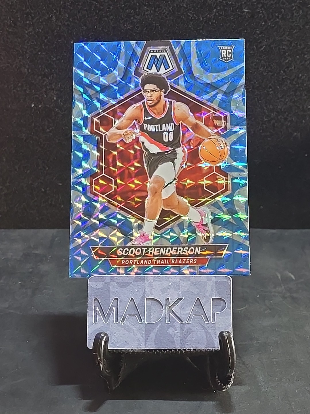 2023-24 Panini Mosaic - Rookies Scoot Henderson #216 Reactive Blue Mosaic Prizm