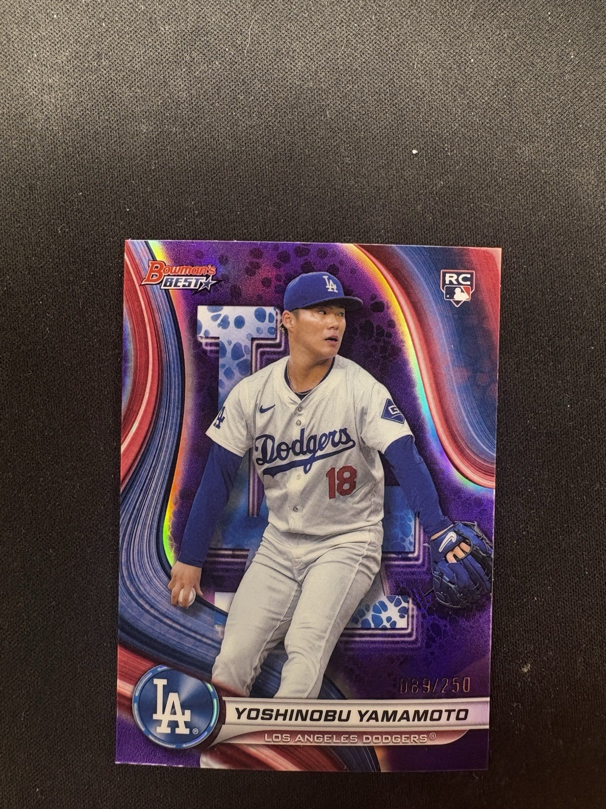 2024 Bowman's Best - Yoshinobu Yamamoto #34 Purple Refractor 89/250 (RC)