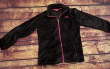 The North Face Osito Girls Black/Pink Full Zip Jacket Long Sleeve Short XL
