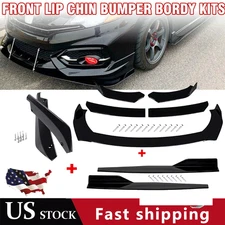 Front Bumper Lip Chin Spoiler Body Kit Splitter Side Skirt For Honda Civic Se