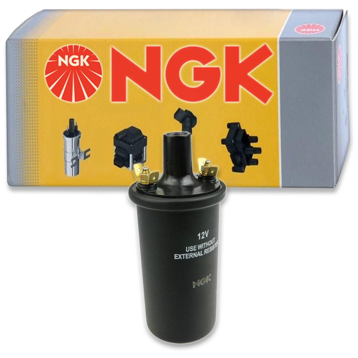 1 pc NGK Ignition Coil for 1962-1966 Jaguar Mark X 4.2L 3.8L L6 - Spark Plug jc