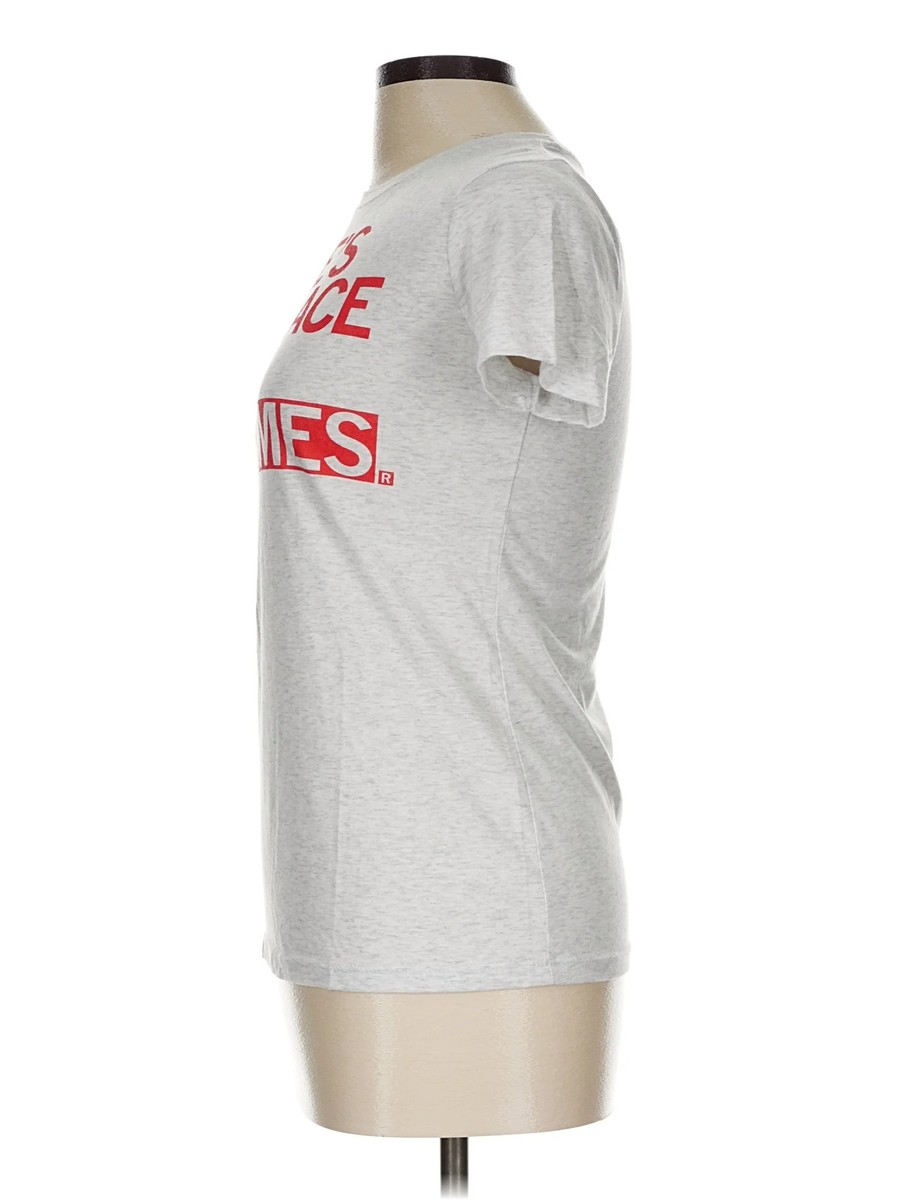 RAYGUN Women Silver Short Sleeve T-Shirt L View 4