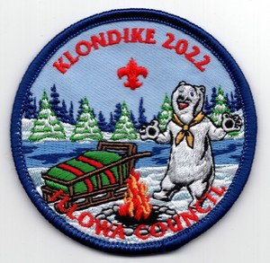 Patch Klondike Derby 2022 Illowa Council IA Polar Bear Winter Snow BSA 3"