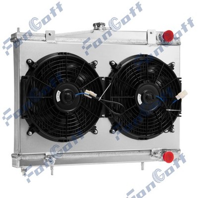 3 Rows Radiator+Shroud Fan For 1994-1998 Nissan Skyline R34 R33 GTR GTST RB25DET